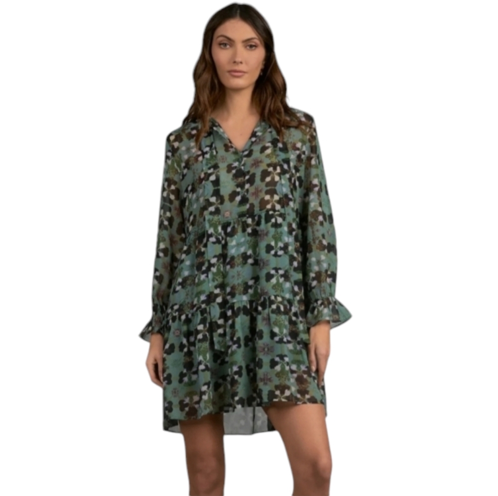 Elan Women's Chance Green Orchid Mini Dress Size Large